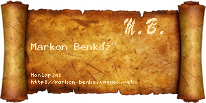 Markon Benkő névjegykártya